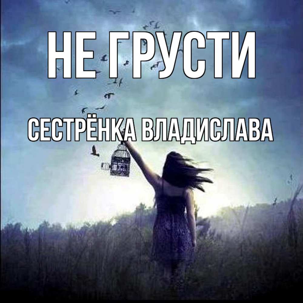 Открытка на каждый день с именем, Сестрёнка-Владислава Не грусти на волю Прикольная открытка с пожеланием онлайн скачать бесплатно 