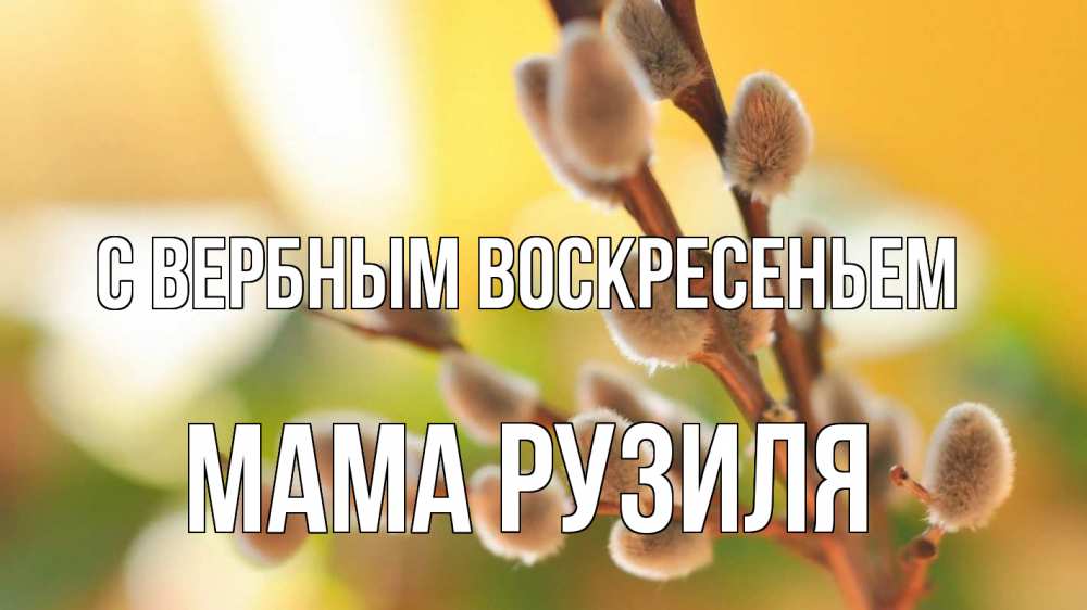 Открытка на каждый день с именем, Мама-Рузиля С вербным воскресеньем верба 1 Прикольная открытка с пожеланием онлайн скачать бесплатно 