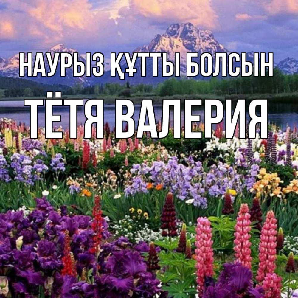 Открытка на каждый день с именем, Тётя-Валерия Наурыз құтты болсын наурыз Прикольная открытка с пожеланием онлайн скачать бесплатно 