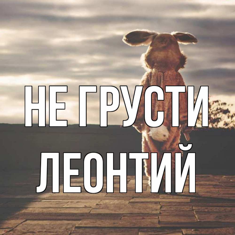 Открытка на каждый день с именем, Леонтий Не грусти со спины Прикольная открытка с пожеланием онлайн скачать бесплатно 