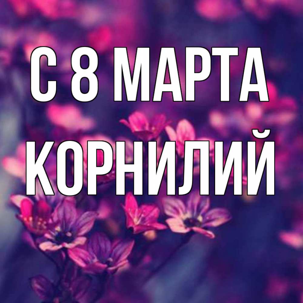 Открытка на каждый день с именем, Корнилий С 8 МАРТА небольшие цветы 1 Прикольная открытка с пожеланием онлайн скачать бесплатно 