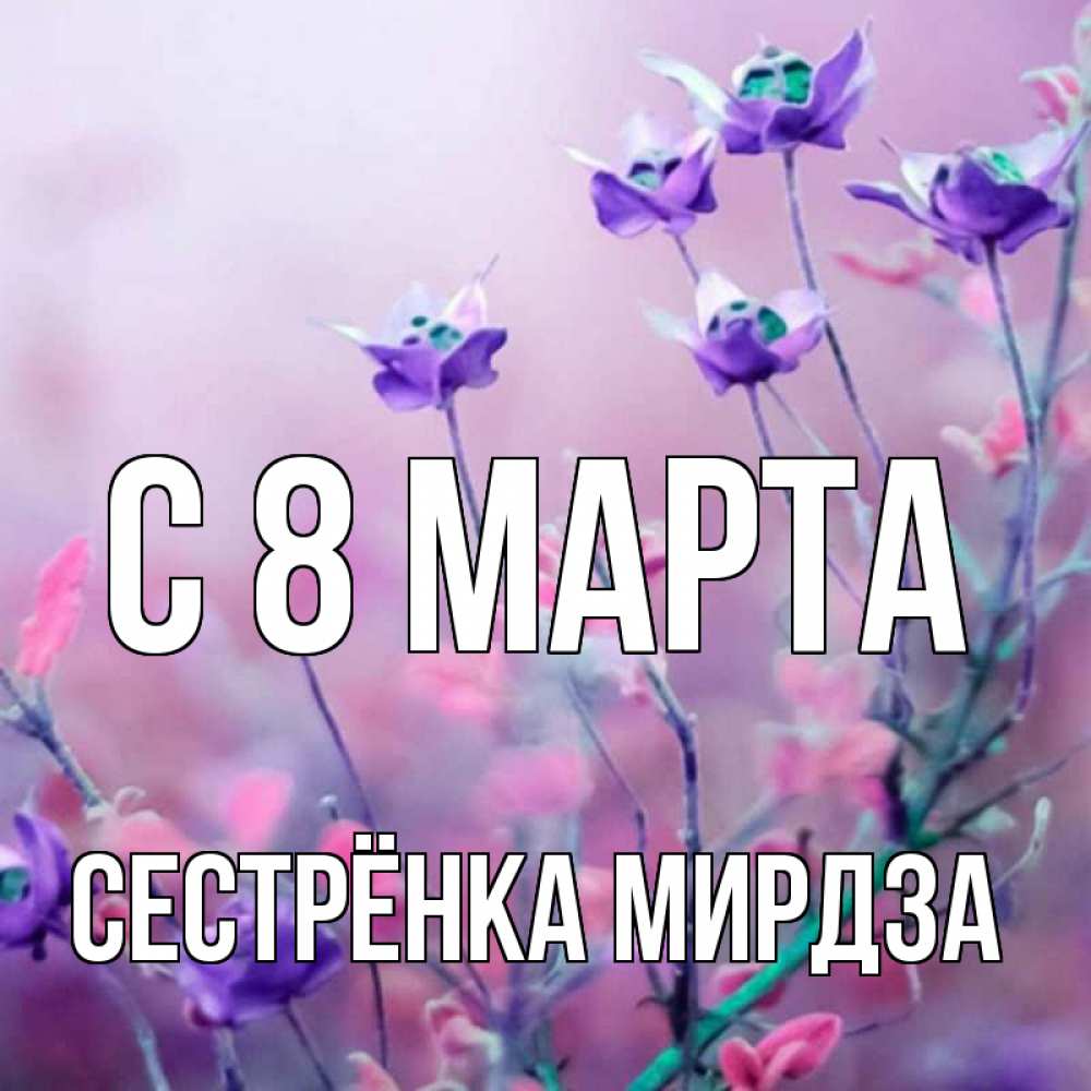 Открытка на каждый день с именем, Сестрёнка-Мирдза С 8 МАРТА международный женский день 2 Прикольная открытка с пожеланием онлайн скачать бесплатно 