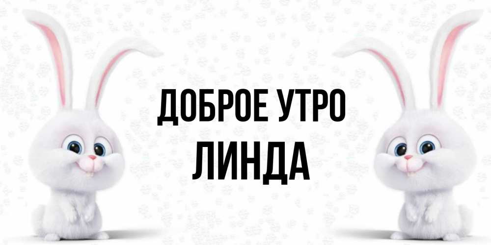 Открытка на каждый день с именем, Линда Доброе утро кролики с длинными ушками Прикольная открытка с пожеланием онлайн скачать бесплатно 