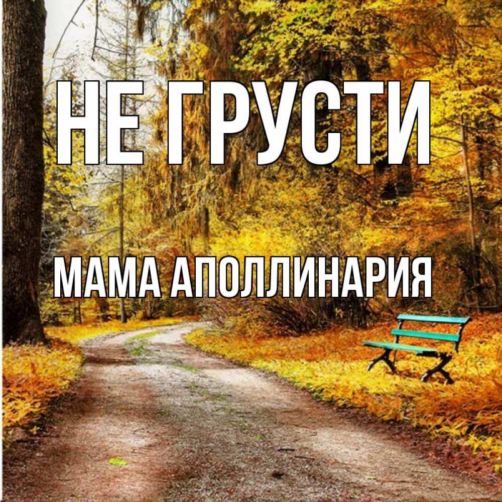 Открытка на каждый день с именем, Мама-Аполлинария Не грусти зеленая лавочка Прикольная открытка с пожеланием онлайн скачать бесплатно 