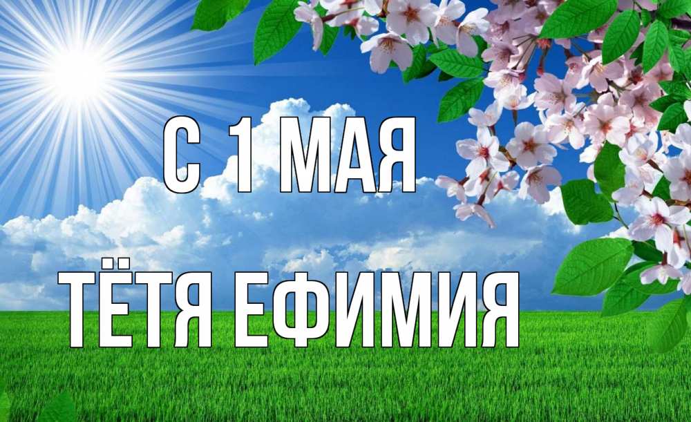 Открытка на каждый день с именем, Тётя-Ефимия С 1 мая С 1 мая Прикольная открытка с пожеланием онлайн скачать бесплатно 