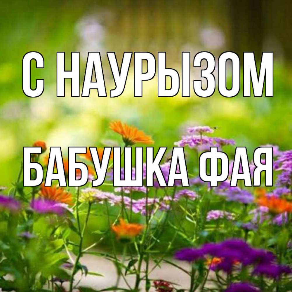 Открытка на каждый день с именем, Бабушка-Фая С наурызом цветы Прикольная открытка с пожеланием онлайн скачать бесплатно 