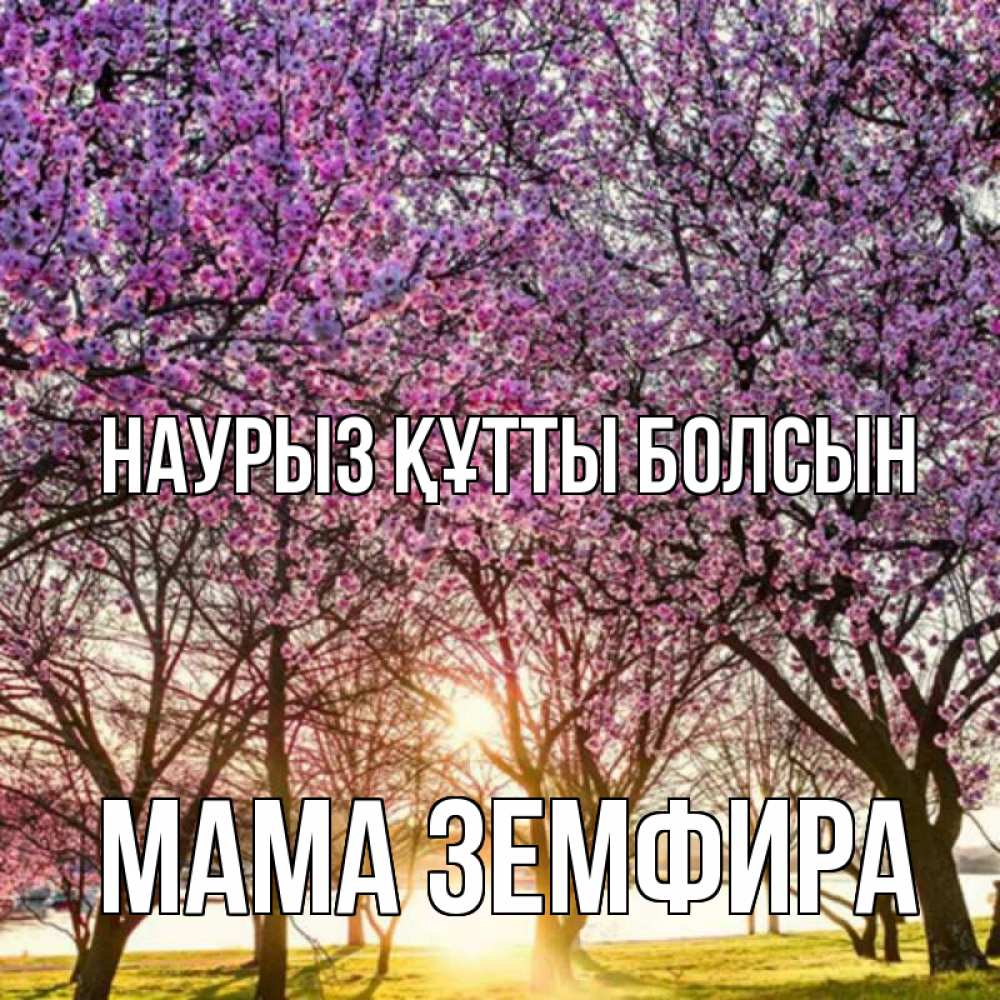 Открытка на каждый день с именем, Мама-Земфира Наурыз құтты болсын наурыз Прикольная открытка с пожеланием онлайн скачать бесплатно 