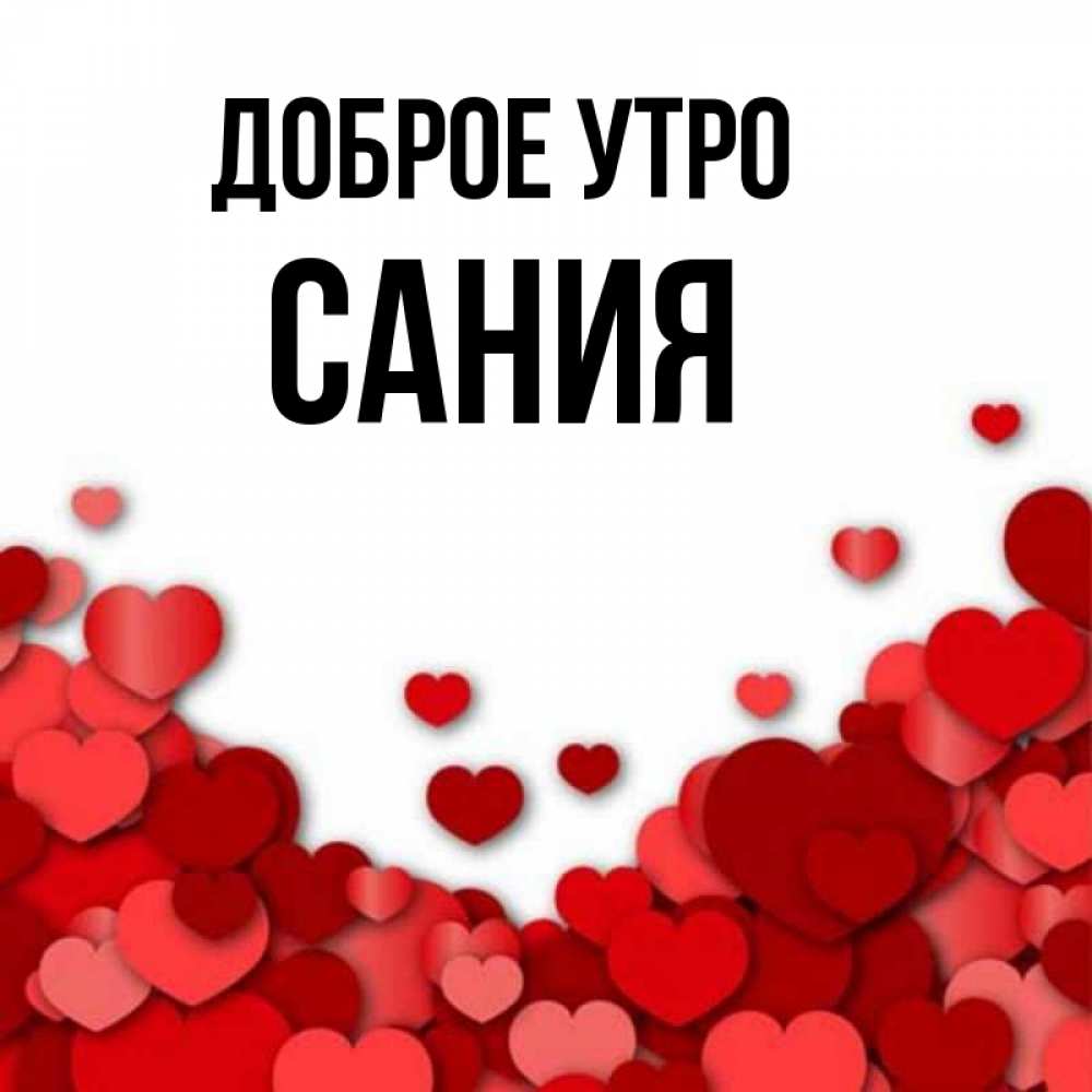 Открытка на каждый день с именем, Сания Доброе утро хорошего настроения Прикольная открытка с пожеланием онлайн скачать бесплатно 