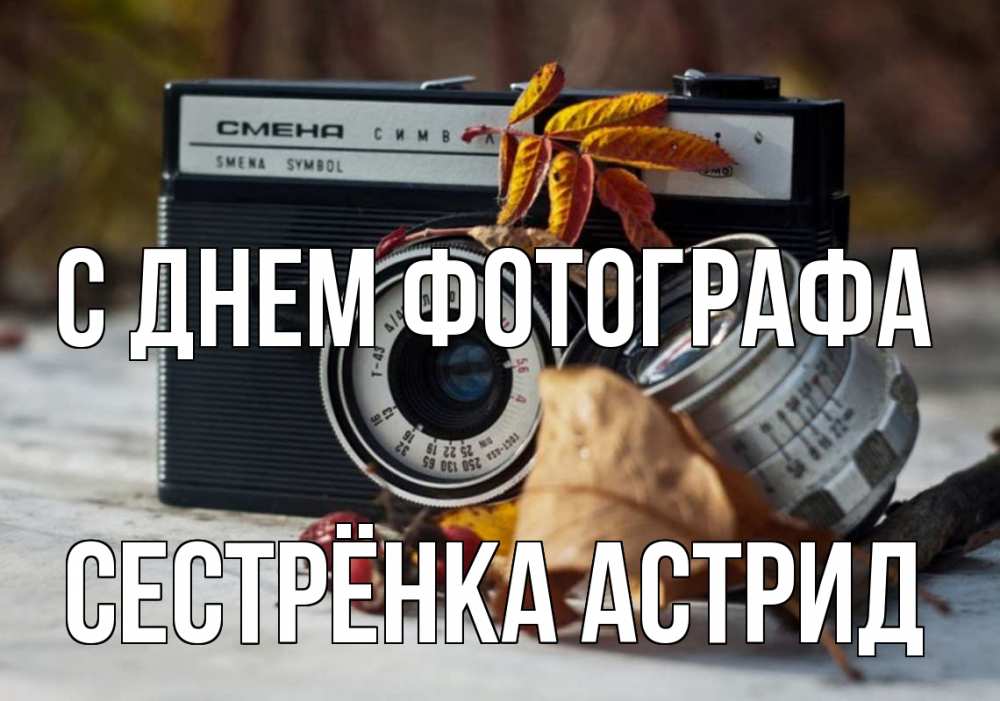 Открытка на каждый день с именем, Сестрёнка-Астрид С днем фотографа с днем фотографа Прикольная открытка с пожеланием онлайн скачать бесплатно 