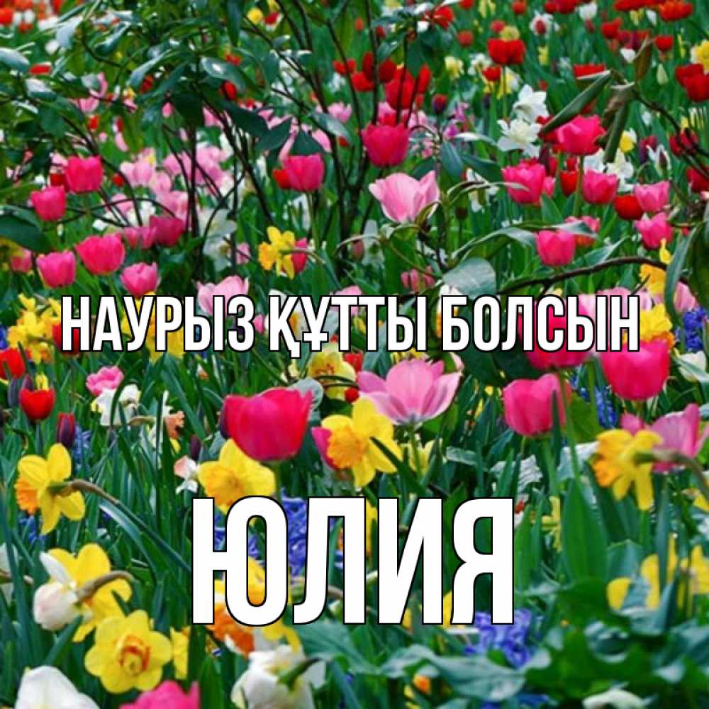 Открытка на каждый день с именем, Юлия Наурыз құтты болсын с наурызом поздравления для женщины Прикольная открытка с пожеланием онлайн скачать бесплатно 
