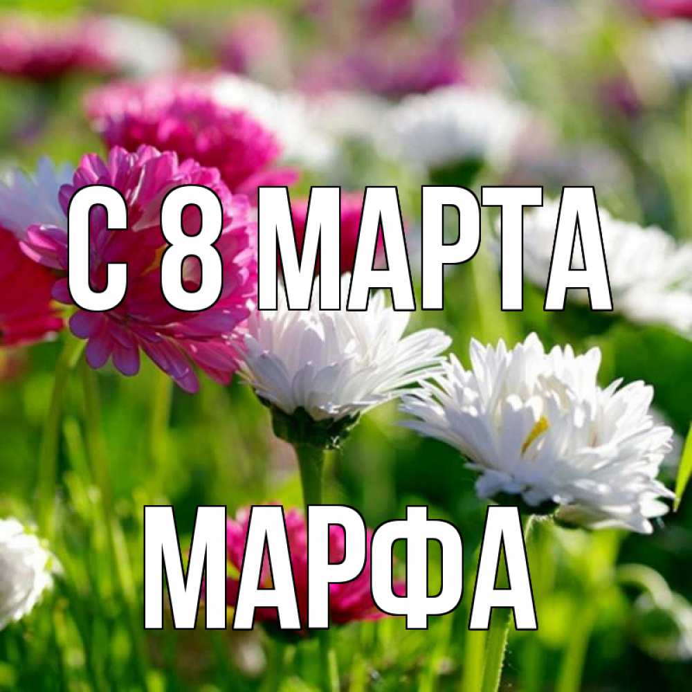 Открытка на каждый день с именем, Марфа С 8 МАРТА международный женский день 1 Прикольная открытка с пожеланием онлайн скачать бесплатно 