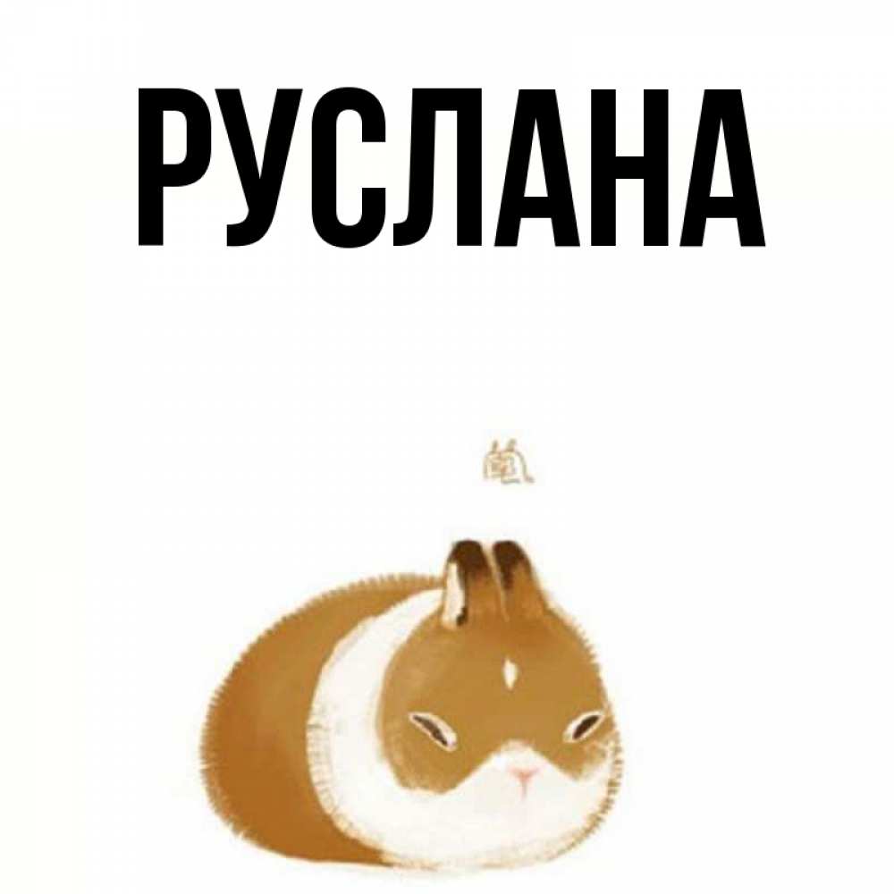 Открытка на каждый день с именем, Руслана Главная коричнево белый домашний питомец Прикольная открытка с пожеланием онлайн скачать бесплатно 