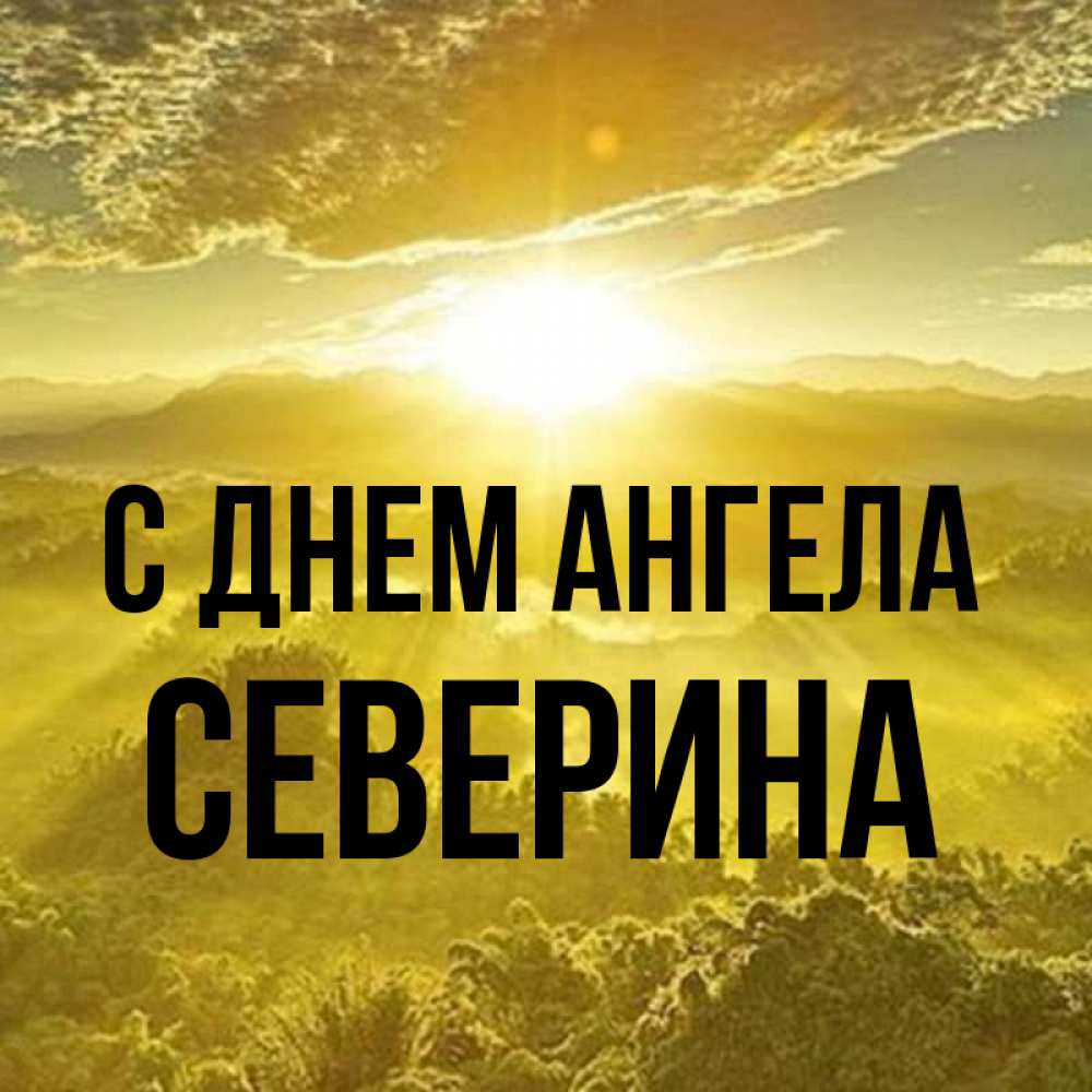 Открытка на каждый день с именем, Северина С днем ангела леса и небо в желтом Прикольная открытка с пожеланием онлайн скачать бесплатно 