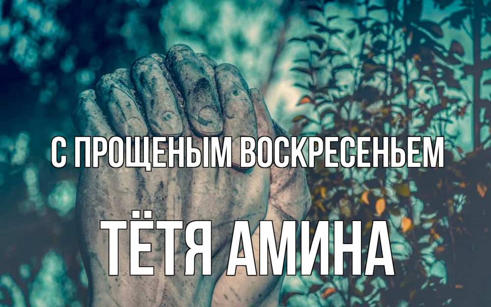 Открытка на каждый день с именем, Тётя-Амина С прощеным воскресеньем руки Прикольная открытка с пожеланием онлайн скачать бесплатно 