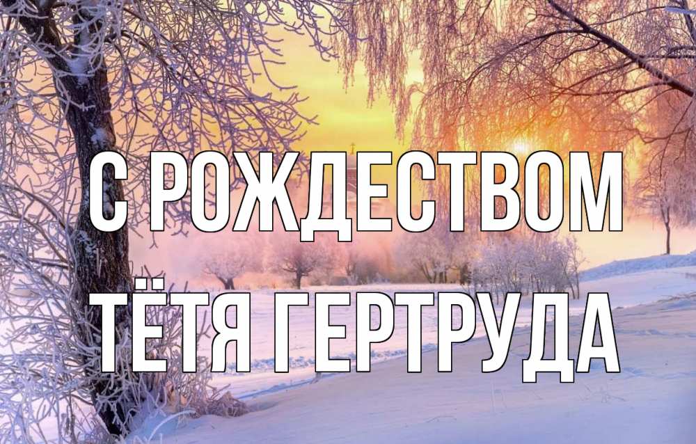 Открытка на каждый день с именем, Тётя-Гертруда С рождеством рождество, лес, зима 1 Прикольная открытка с пожеланием онлайн скачать бесплатно 