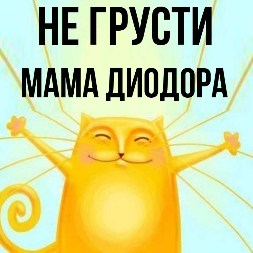 Открытка на каждый день с именем, Мама-Диодора Не грусти обнимашки усатые Прикольная открытка с пожеланием онлайн скачать бесплатно 
