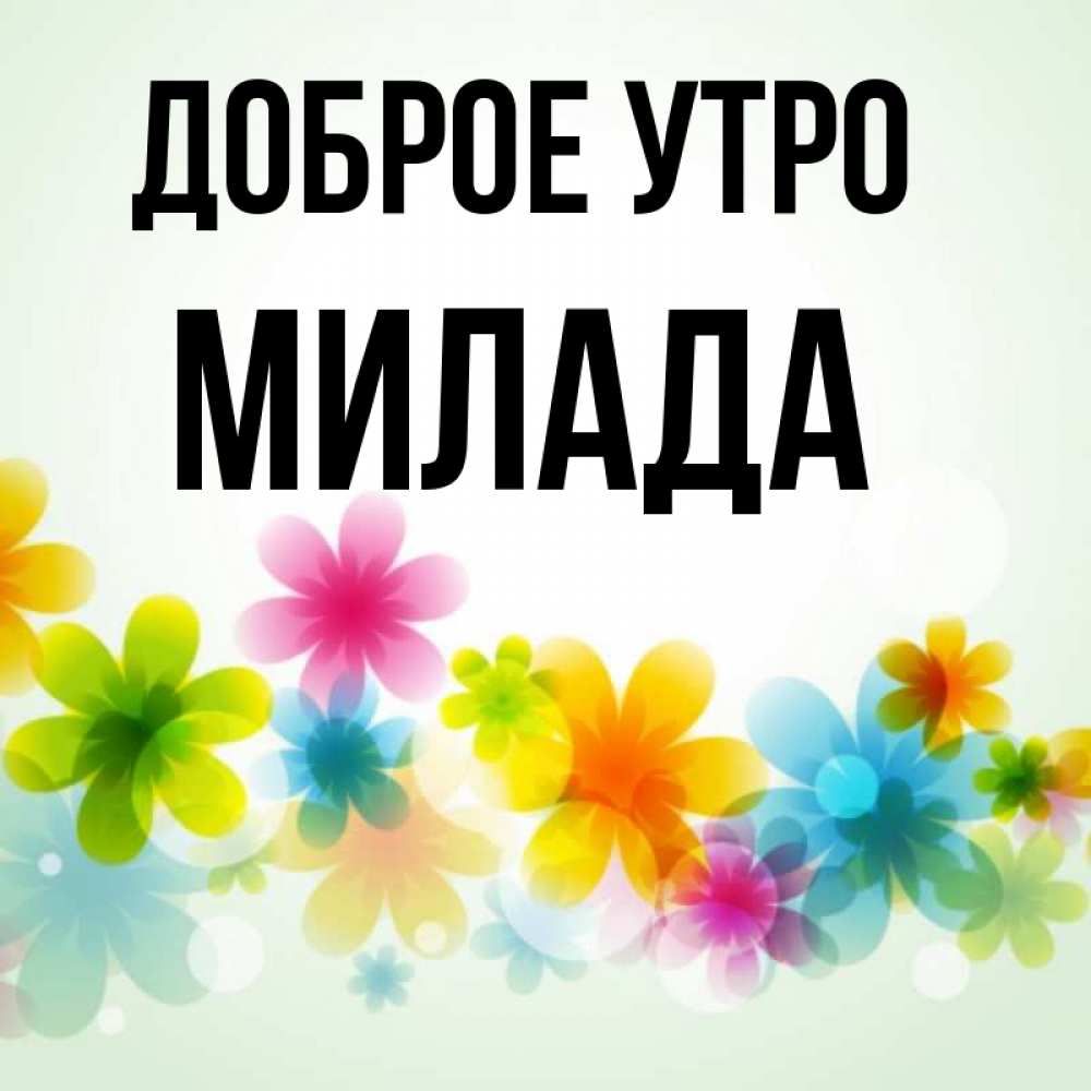 Открытка на каждый день с именем, Милада Доброе утро позитивные цветочки Прикольная открытка с пожеланием онлайн скачать бесплатно 