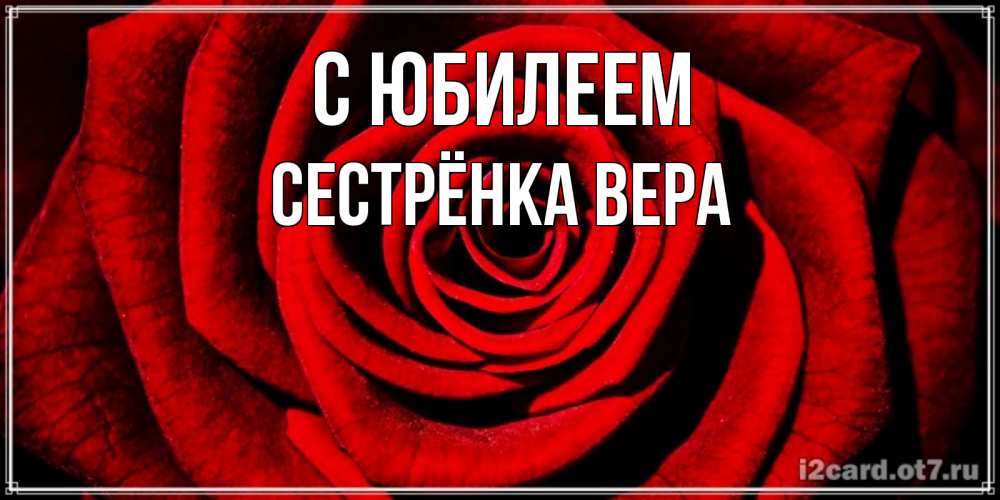 Открытка на каждый день с именем, Сестрёнка-Вера С юбилеем алая роза Прикольная открытка с пожеланием онлайн скачать бесплатно 