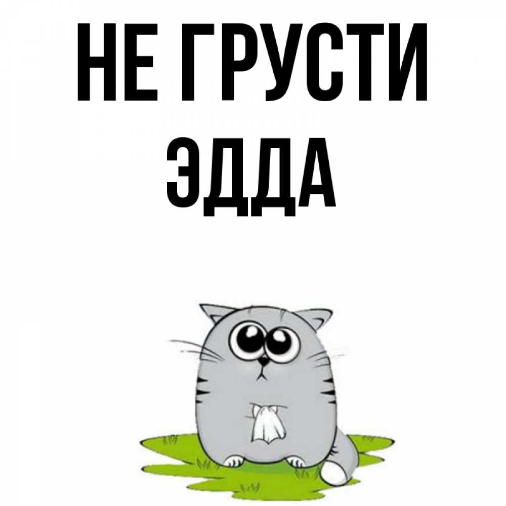 Открытка на каждый день с именем, Эдда Не грусти грустный котяра Прикольная открытка с пожеланием онлайн скачать бесплатно 