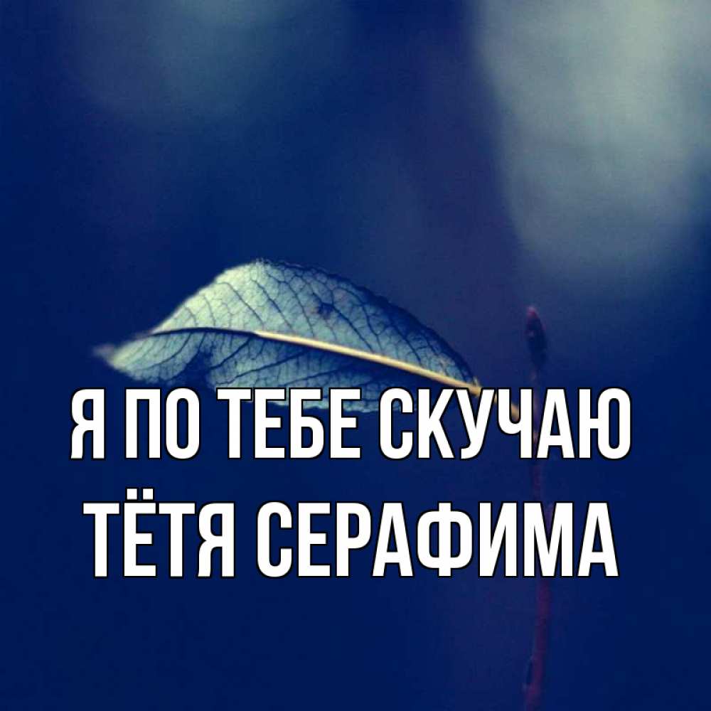 Открытка на каждый день с именем, Тётя-Серафима Я по тебе скучаю одна ветка 1 Прикольная открытка с пожеланием онлайн скачать бесплатно 