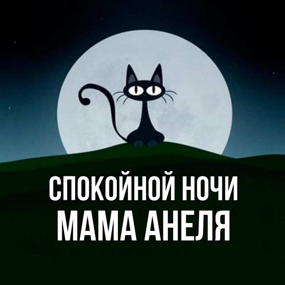 Открытка на каждый день с именем, Мама-Анеля Спокойной ночи хорошо выспаться ночью и без кошмаров Прикольная открытка с пожеланием онлайн скачать бесплатно 