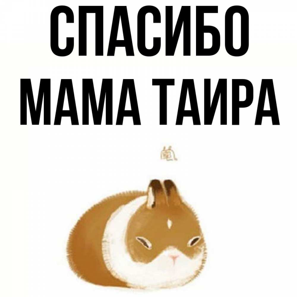 Открытка на каждый день с именем, Мама-Таира Спасибо коричнево белый домашний питомец Прикольная открытка с пожеланием онлайн скачать бесплатно 