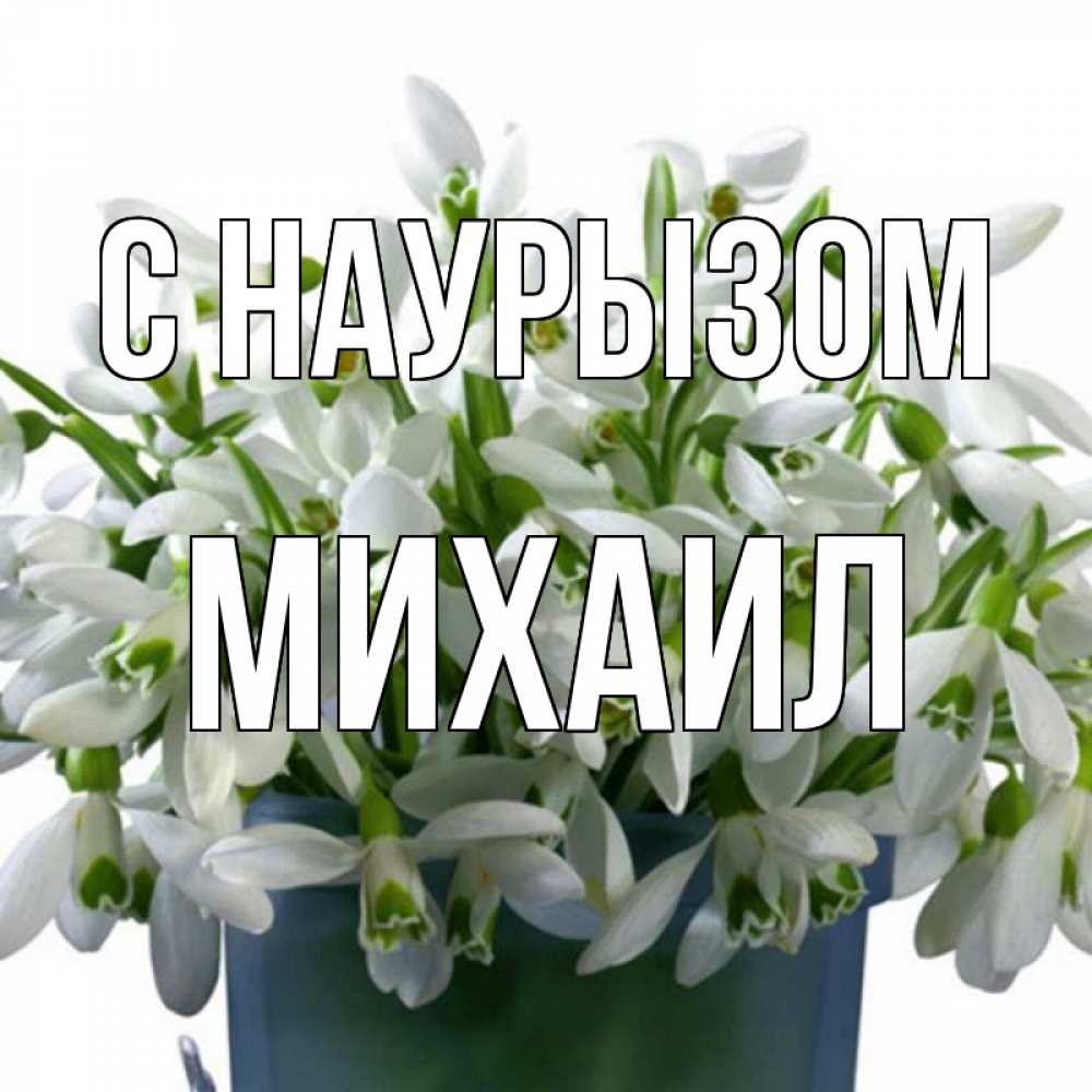Открытка на каждый день с именем, Михаил С наурызом цветы к наурызу новый год в Казахстане Прикольная открытка с пожеланием онлайн скачать бесплатно 