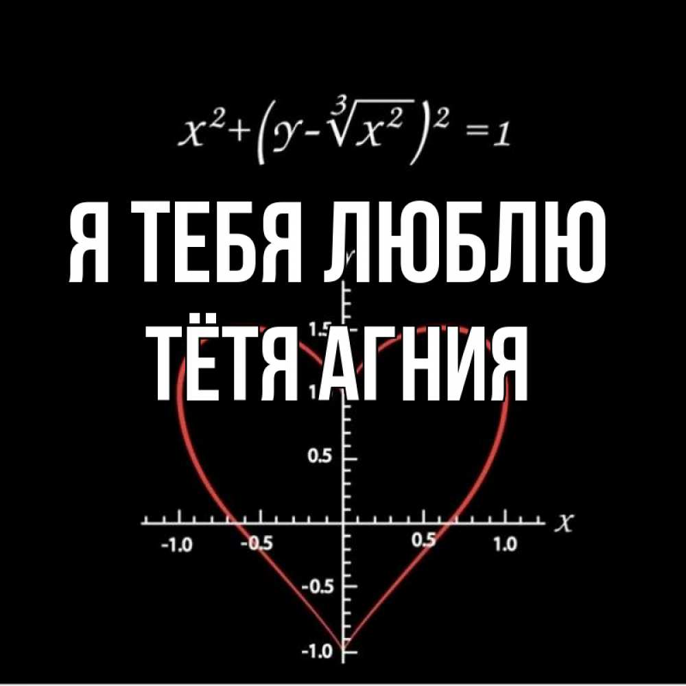 Открытка на каждый день с именем, Тётя-Агния Я тебя люблю сердечная формула Прикольная открытка с пожеланием онлайн скачать бесплатно 