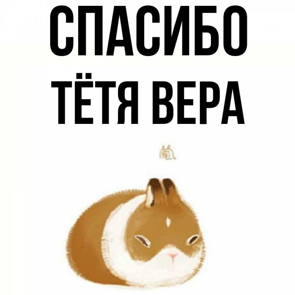 Открытка на каждый день с именем, Тётя-Вера Спасибо коричнево белый домашний питомец Прикольная открытка с пожеланием онлайн скачать бесплатно 