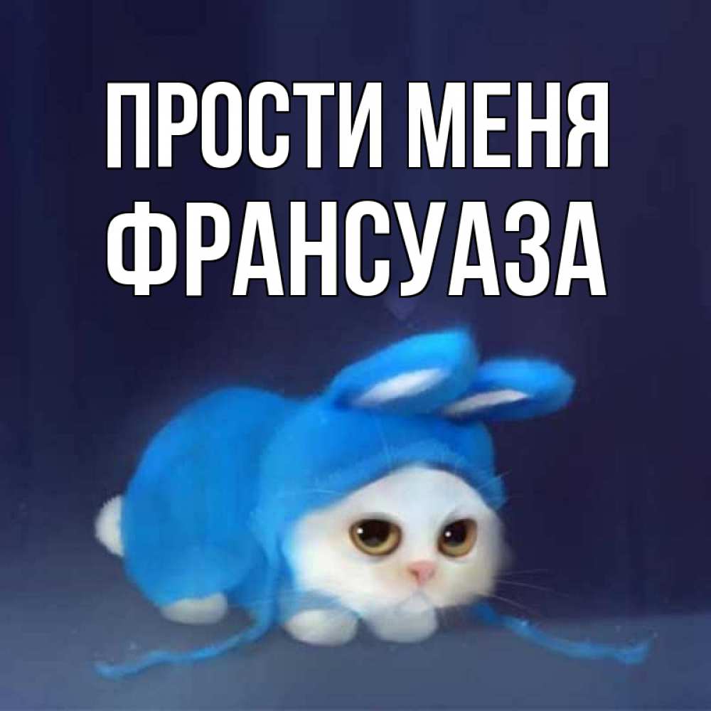 Открытка на каждый день с именем, Франсуаза Прости меня невинный котозай просит прощения Прикольная открытка с пожеланием онлайн скачать бесплатно 