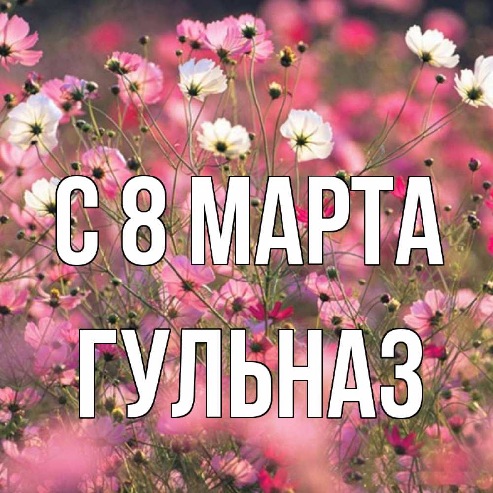 Открытка на каждый день с именем, Гульназ С 8 МАРТА красиво 1 Прикольная открытка с пожеланием онлайн скачать бесплатно 