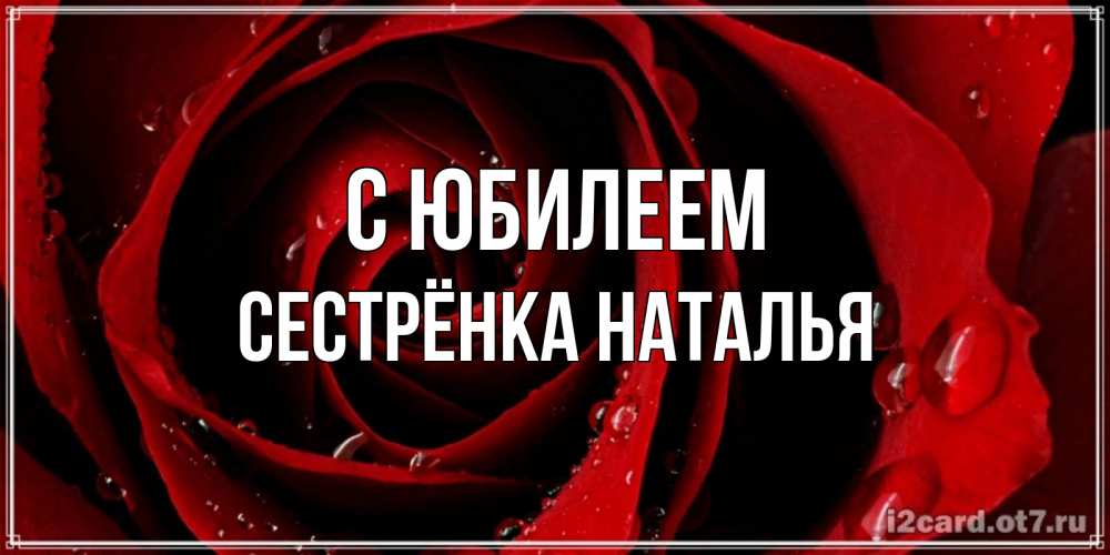 Открытка на каждый день с именем, Сестрёнка-Наталья С юбилеем крупная бордовая роза Прикольная открытка с пожеланием онлайн скачать бесплатно 