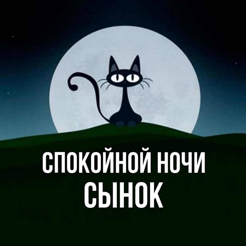 Открытка на каждый день с именем, Сынок Спокойной ночи хорошо выспаться ночью и без кошмаров Прикольная открытка с пожеланием онлайн скачать бесплатно 