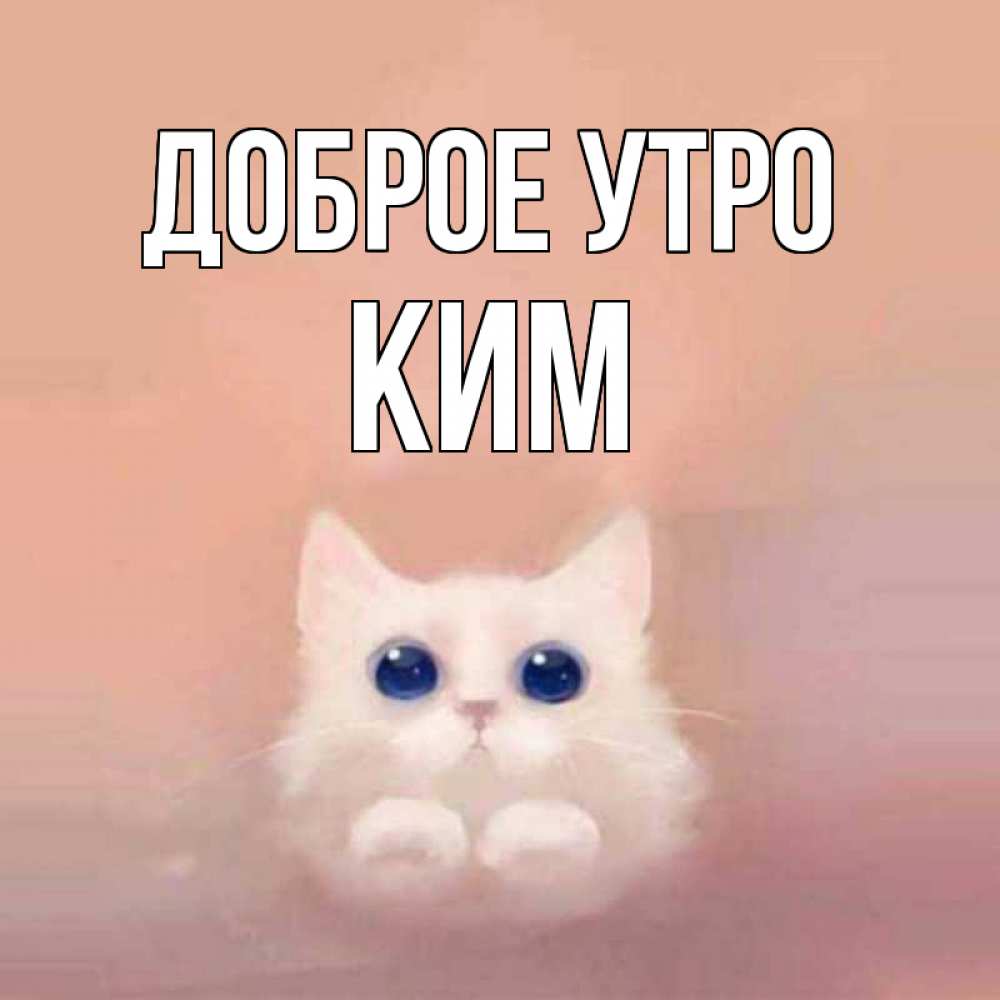 Открытка на каждый день с именем, Ким Доброе утро на розовом фоне Прикольная открытка с пожеланием онлайн скачать бесплатно 