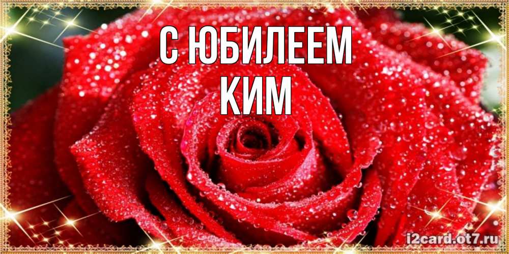 Открытка на каждый день с именем, Ким С юбилеем роса и роза. открытка с красивой розой Прикольная открытка с пожеланием онлайн скачать бесплатно 