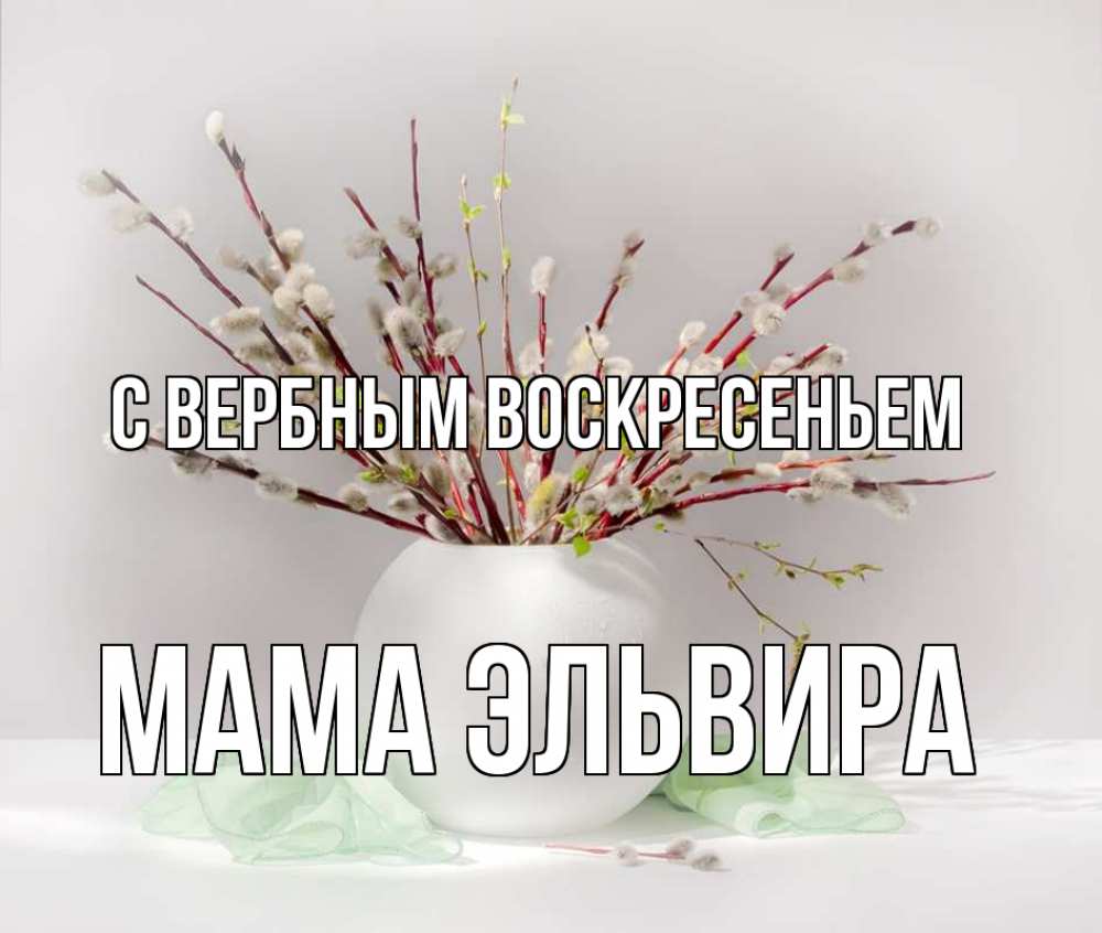Открытка на каждый день с именем, Мама-Эльвира С вербным воскресеньем верба Прикольная открытка с пожеланием онлайн скачать бесплатно 