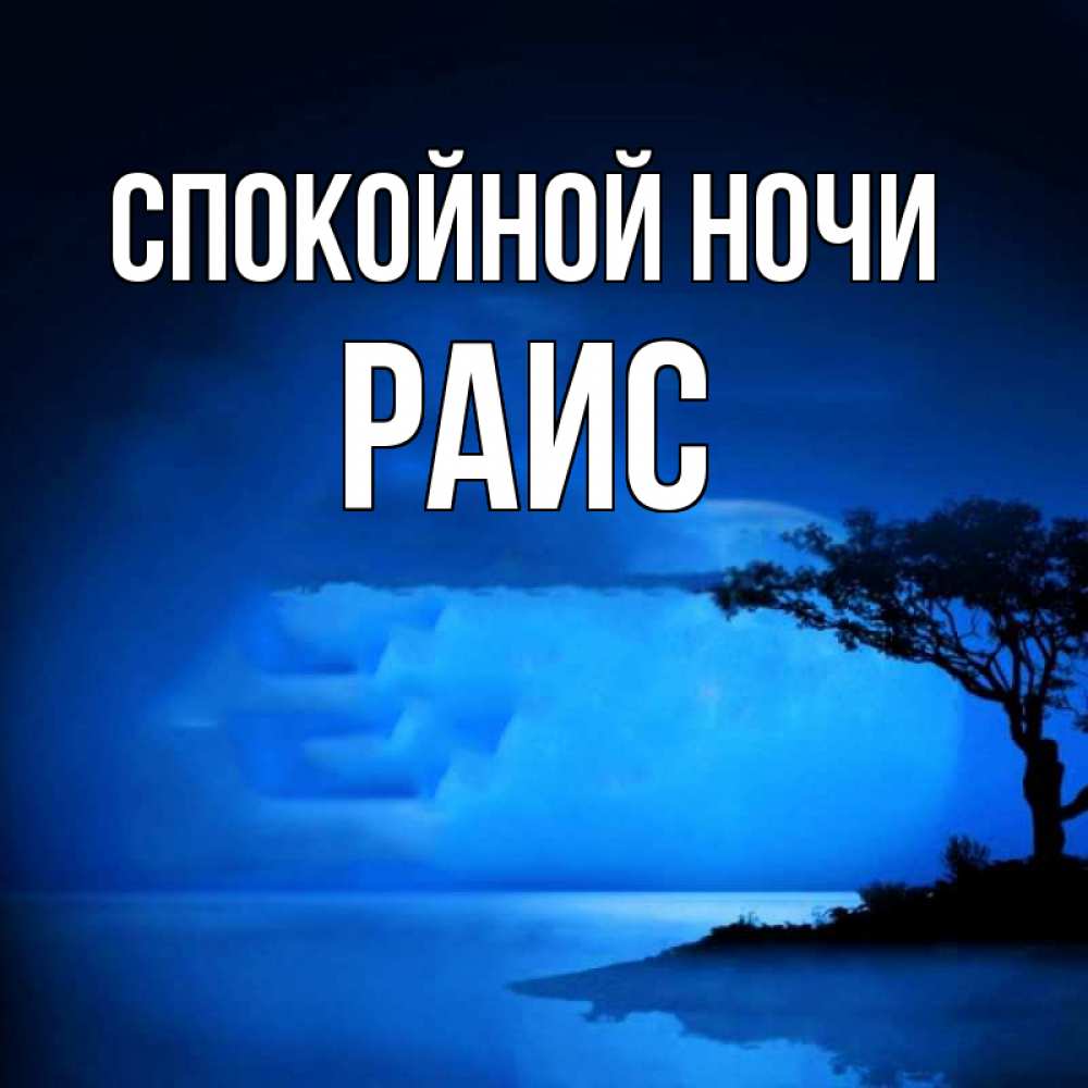 Открытка на каждый день с именем, Раис Спокойной ночи ночное побережье Прикольная открытка с пожеланием онлайн скачать бесплатно 