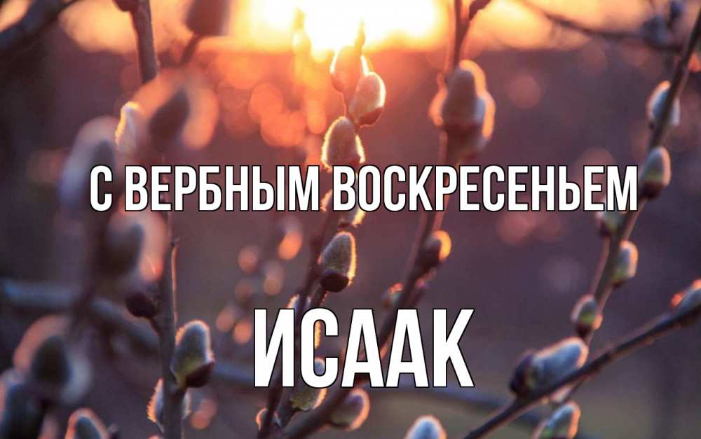 Открытка на каждый день с именем, Исаак С вербным воскресеньем верба Прикольная открытка с пожеланием онлайн скачать бесплатно 