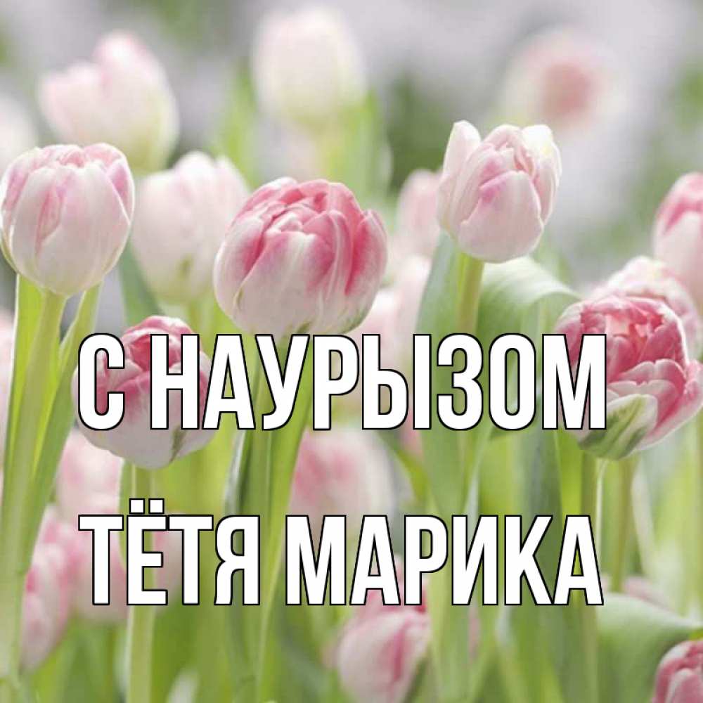 Открытка на каждый день с именем, Тётя-Марика С наурызом цветы Прикольная открытка с пожеланием онлайн скачать бесплатно 
