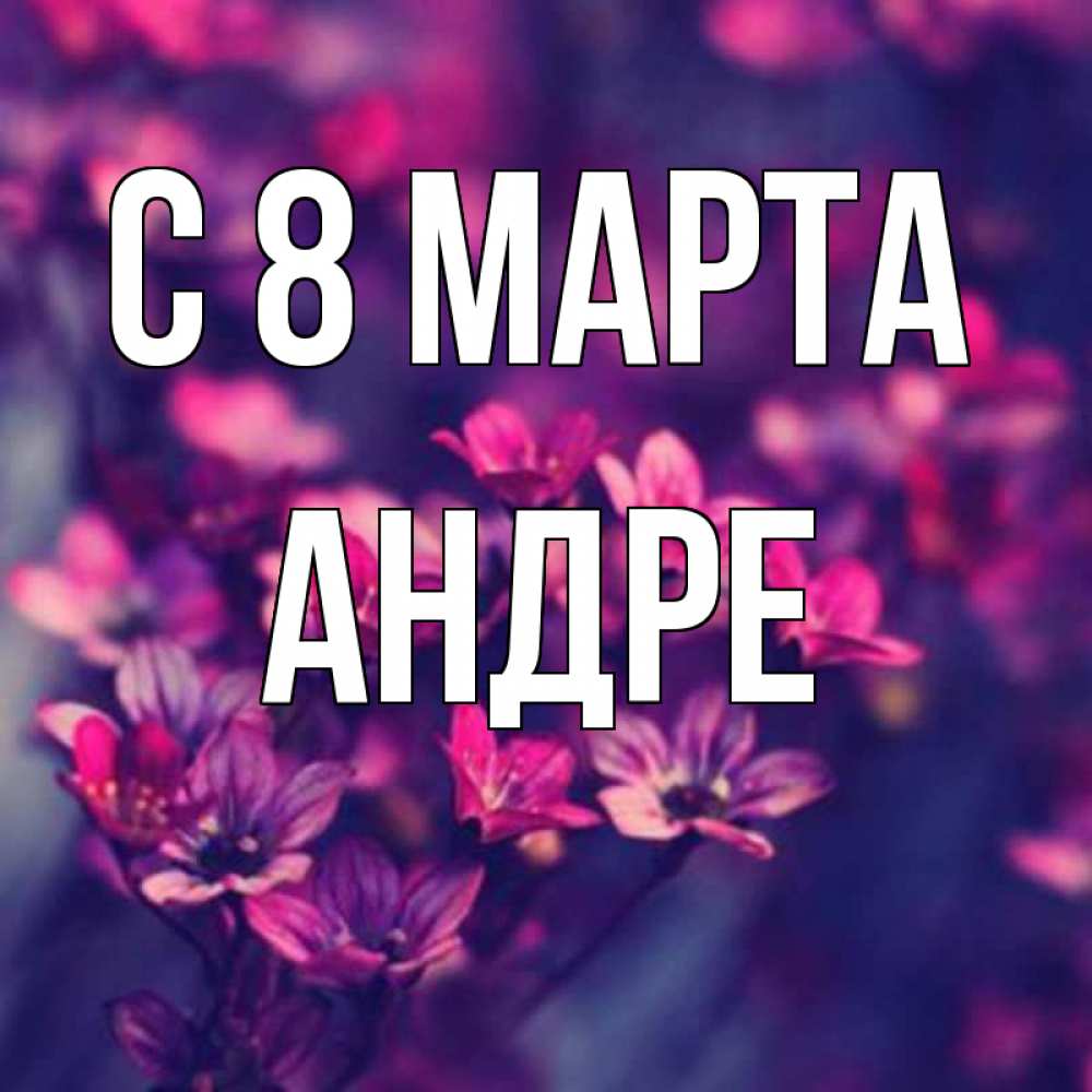 Открытка на каждый день с именем, Андре С 8 МАРТА небольшие цветы 1 Прикольная открытка с пожеланием онлайн скачать бесплатно 