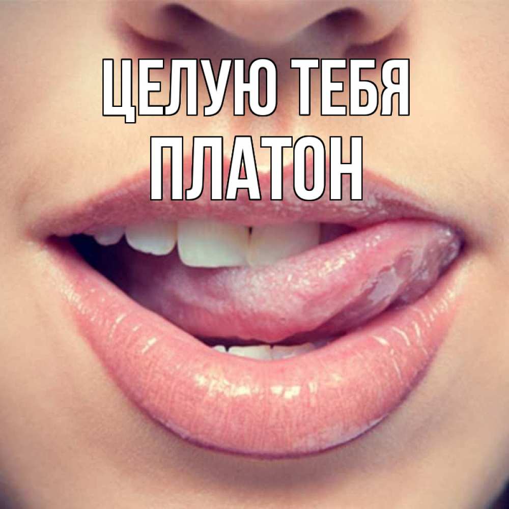 Открытка на каждый день с именем, Платон Целую тебя губы с языком Прикольная открытка с пожеланием онлайн скачать бесплатно 