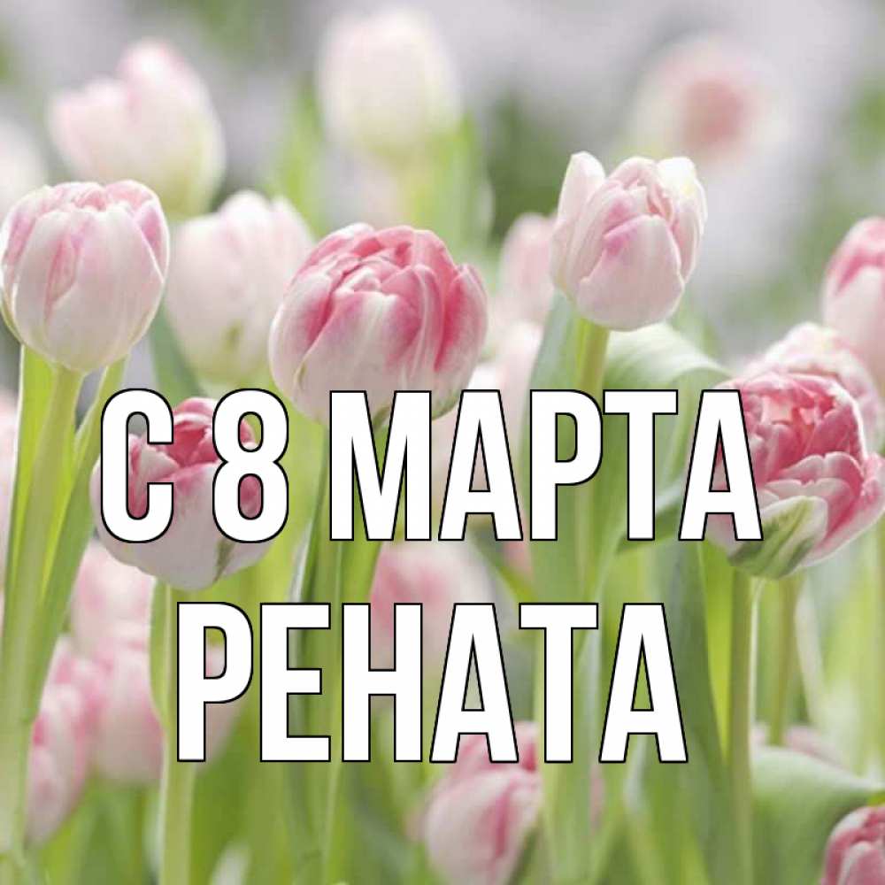 Открытка на каждый день с именем, Рената С 8 МАРТА цветы Прикольная открытка с пожеланием онлайн скачать бесплатно 