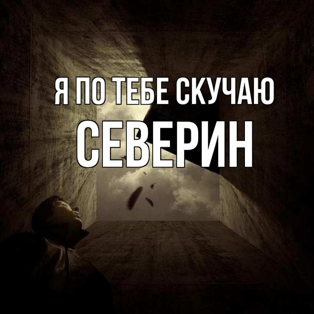 Открытка на каждый день с именем, Северин Я по тебе скучаю тут Прикольная открытка с пожеланием онлайн скачать бесплатно 