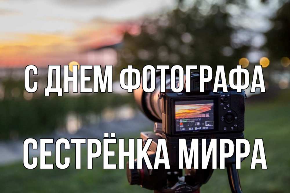 Открытка на каждый день с именем, Сестрёнка-Мирра С днем фотографа с днем фотографа Прикольная открытка с пожеланием онлайн скачать бесплатно 