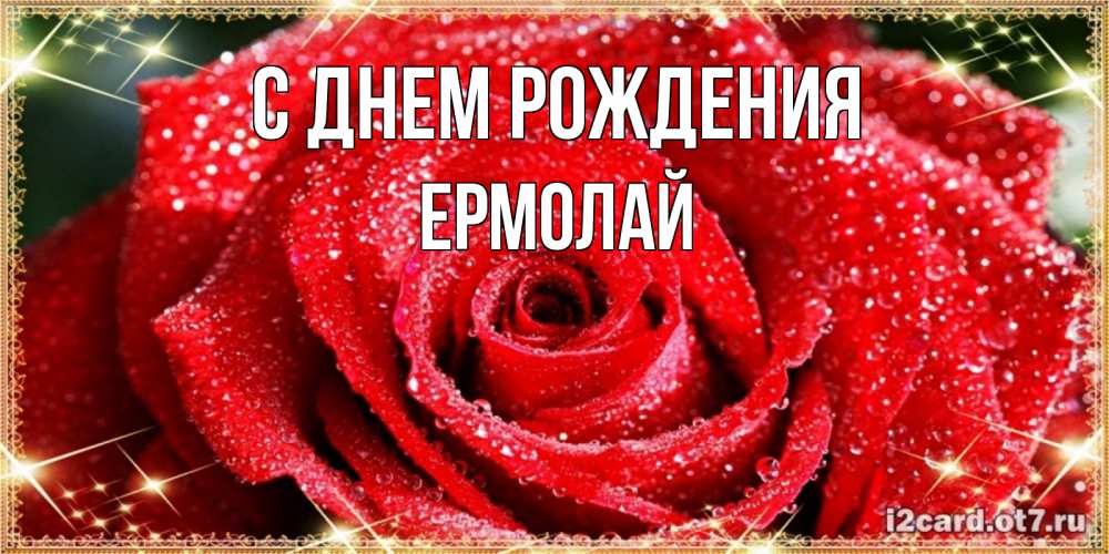 Открытка на каждый день с именем, Ермолай С днем рождения роса и роза. открытка с красивой розой Прикольная открытка с пожеланием онлайн скачать бесплатно 