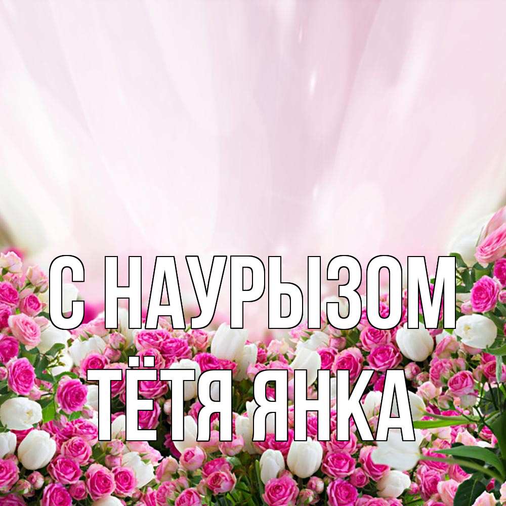 Открытка на каждый день с именем, Тётя-Янка С наурызом под снегом Прикольная открытка с пожеланием онлайн скачать бесплатно 