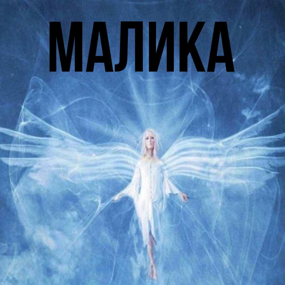 Открытка на каждый день с именем, Малика Главная голубой фон и крылья как у стрекозы Прикольная открытка с пожеланием онлайн скачать бесплатно 