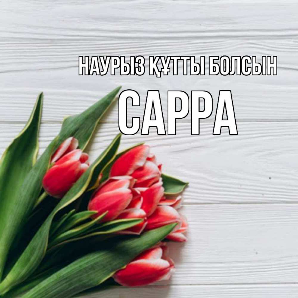 Открытка на каждый день с именем, Сарра Наурыз құтты болсын весна 2 Прикольная открытка с пожеланием онлайн скачать бесплатно 