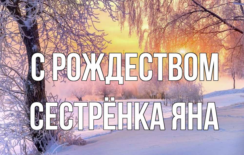 Открытка на каждый день с именем, Сестрёнка-Яна С рождеством рождество, лес, зима 1 Прикольная открытка с пожеланием онлайн скачать бесплатно 