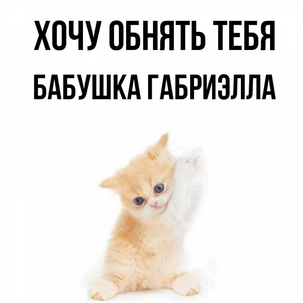 Открытка на каждый день с именем, Бабушка-Габриэлла Хочу обнять тебя я хочу очень скорее обнимаешек Прикольная открытка с пожеланием онлайн скачать бесплатно 